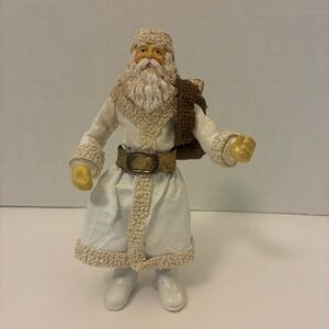VTG 1987 Clothtique Possible Dreams White/Gold Robe Santa w/Toy Sack Christmas